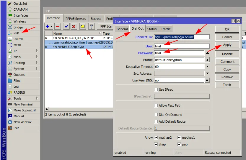 Form edit interface l2tp-client di Winbox